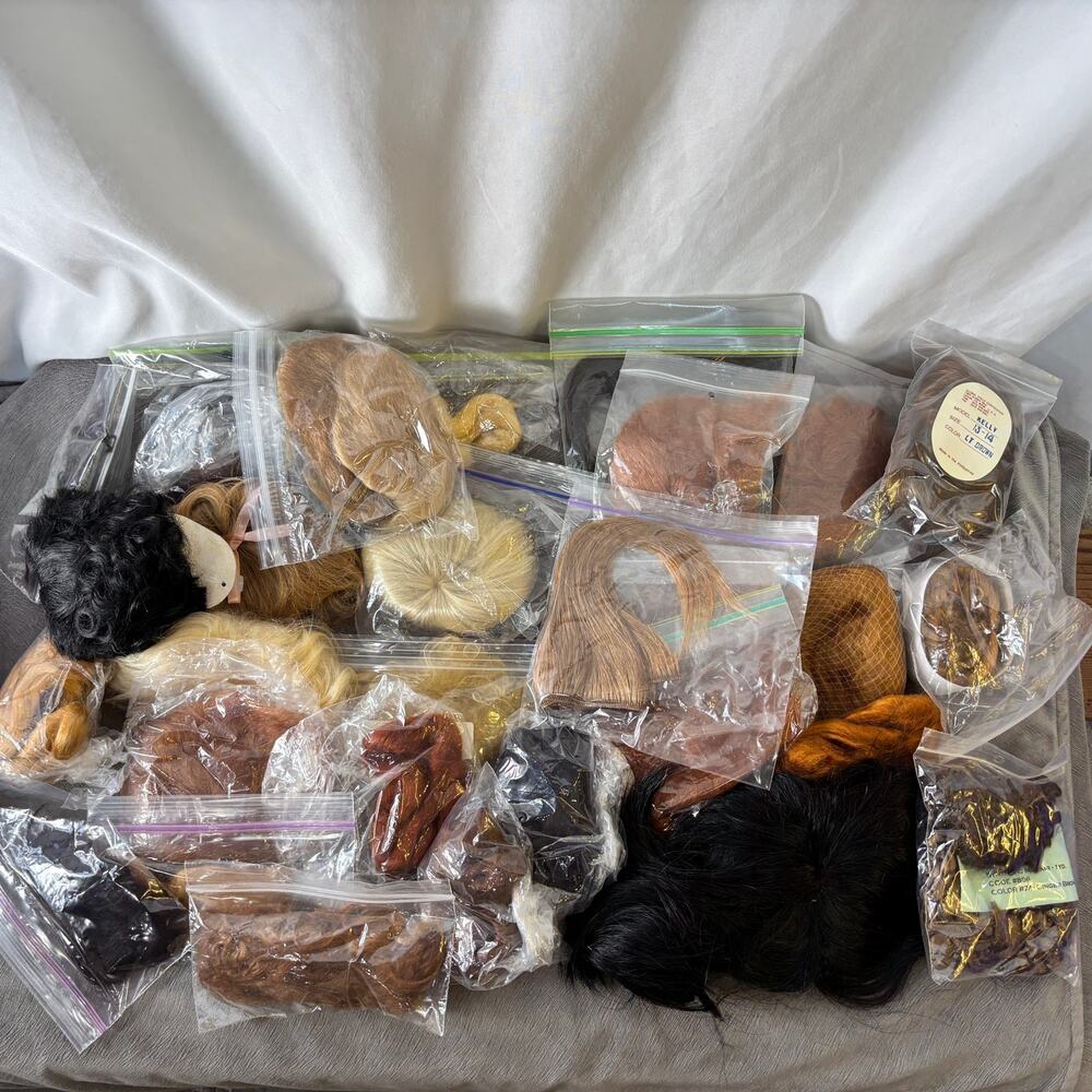 Lot of Baby Doll Hair Replacement Pieces Red Blonde Brunette Straight Curly NOS